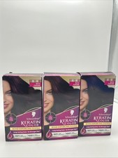 3 pack Schwarzkopf Keratin Color Permanent Hair Color Cream, 1.9 Rich Caviar