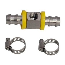 3/8” Fuel Line Fuel Pressure Barbed Push Lock T-Fitting Adapter - 1/8-27 NPT