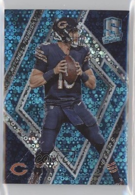 2018 Panini Spectra Neon Blue Prizm 60/75 Mitchell Trubisky (Ready to Throw) 0t2