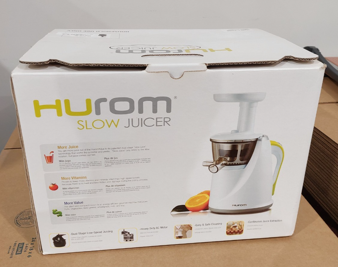 Hurom Slow Juicer HU-100B Black Brand New Juice Fruits Vegetables Low Speed