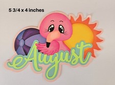 AUGUST TITLE MONTH scrapbook premade paper piecing 3D die cut by Rhonda