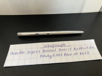 Sheaffer Sagaris gebürsteter Stahl CT Kugelschreiber mit neu montierter Mine
