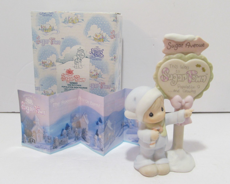 ENESCO Precious Moments Sugar Town 1992 SAM BUTCHER POPULATION SIGN 529842