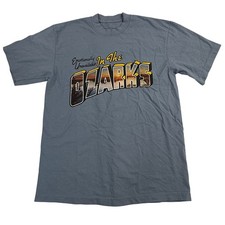 Emotionally Unavailable In The Ozarks Graphic T-Shirt Blue Size M Made in USA
