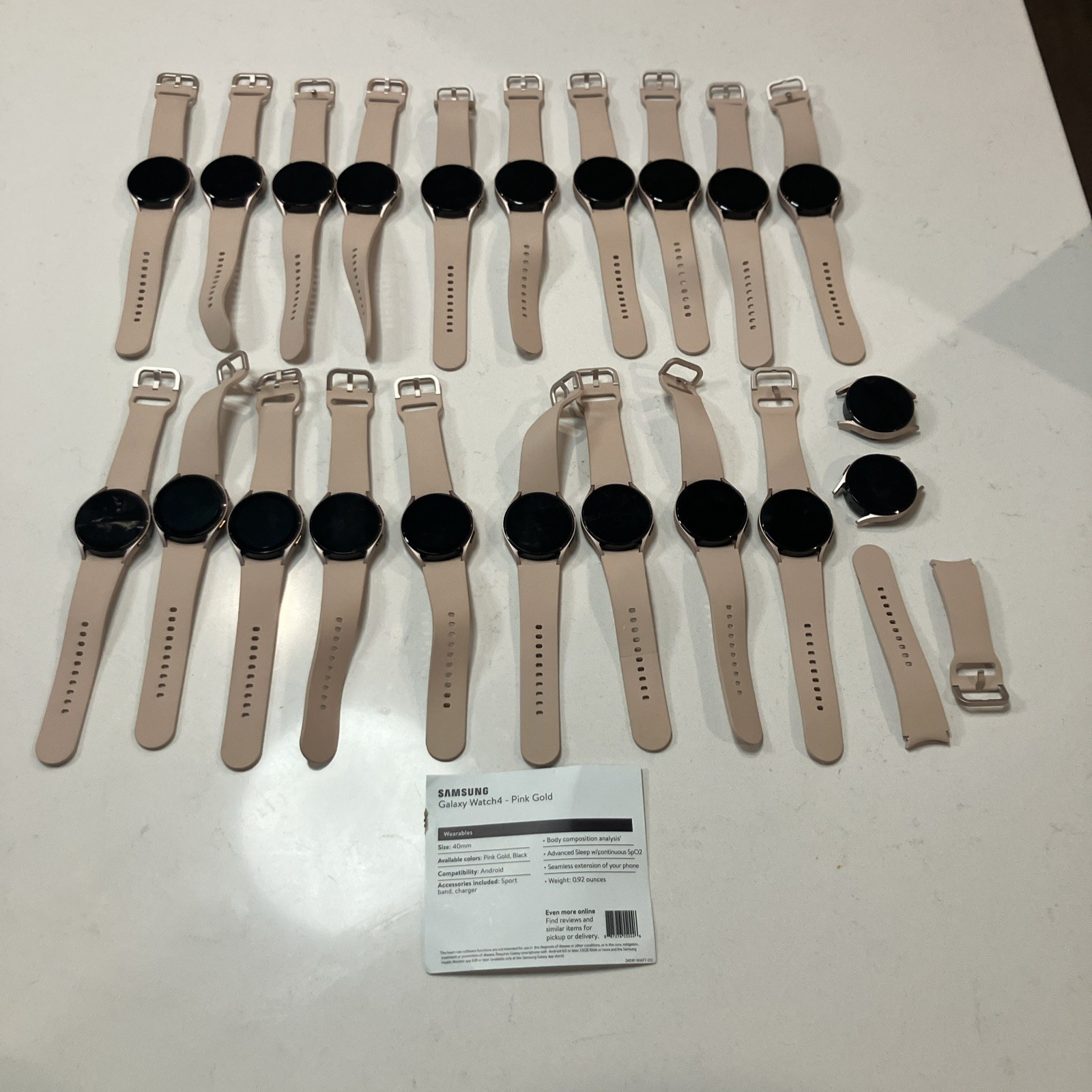 Samsung Galaxy Watch 4 Pink Gold 40 MM (not working) parts Lot Of 21 New REAL!!