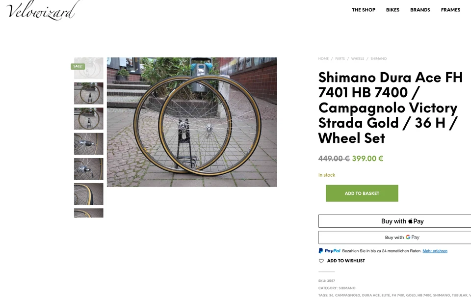 Shimano Dura Ace FH 7401 HB 7400 / Campagnolo Victory Strada Gold    #VELOWIZARD - Bild 3 von 4