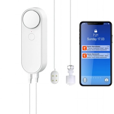 WiFi Water Leak & Water Level Detector, 2-in-1 Tuya Smart Sensor Alarm Loud V...