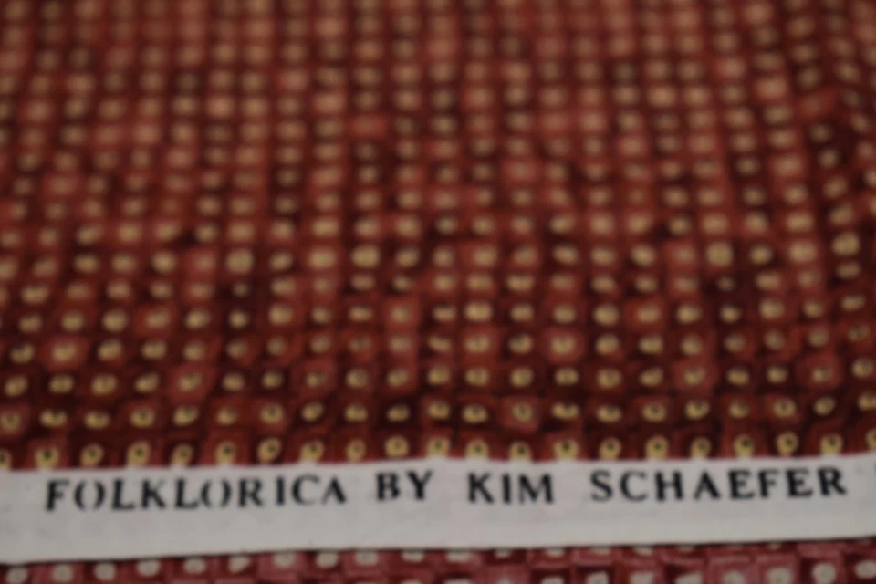 3/4 yard x 41" 100% cotton burgundy fabric KIM SCHAEFER erlanger group GEOMETRIC - Image 2 of 4