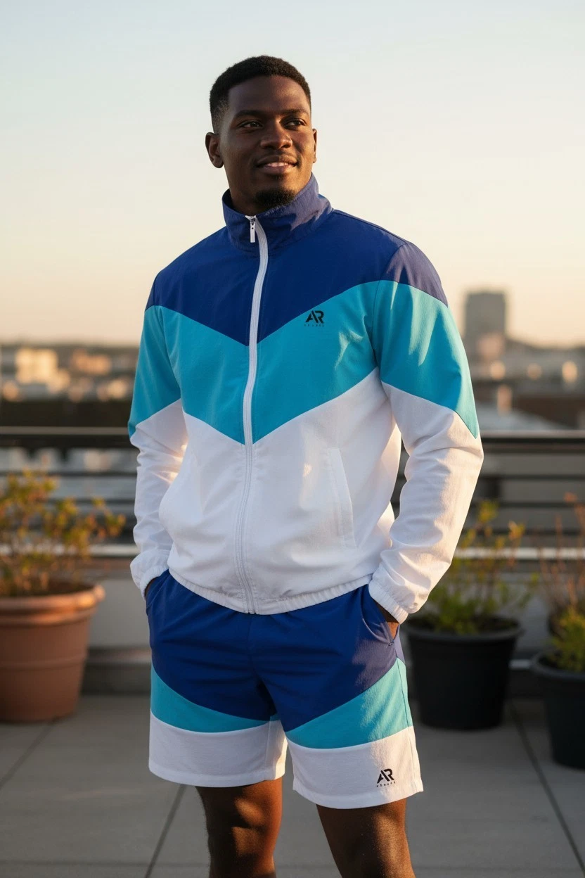 AR Sportswear Men's 2Pcs Windbreaker Jacket With Matching Shorts
Opens in a new window or tab