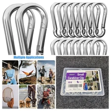 M4 24PCS Small Carabiner Clips, 1.57 Inch Spring Snap Hooks, Heavy Duty Locking