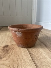 1x Vintage Handmade Terracotta Plant Pot Shallow Medium Cottage Decorative (K)