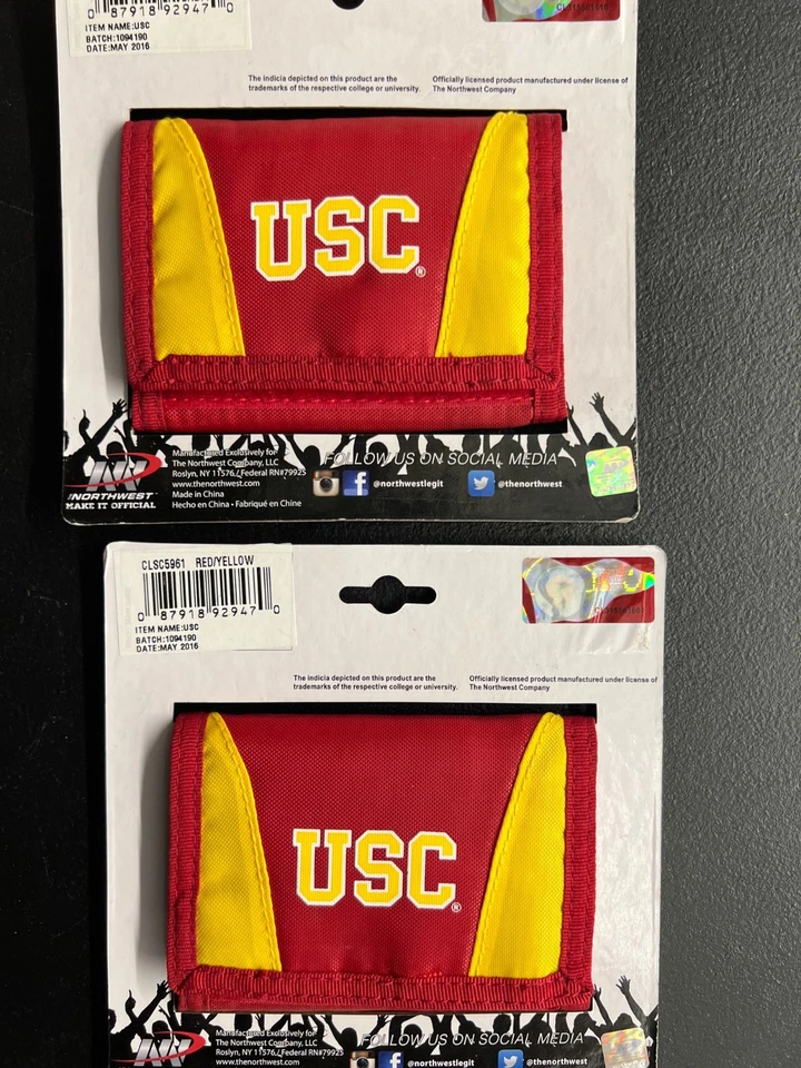 USC Trojans Fan Gear Team Chamber Style carteira tripla mercadoria oficial NCAA - Imagem 4 de 4
