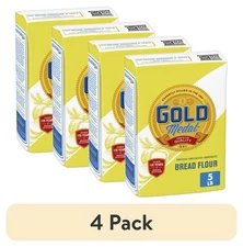 (4 pack) Gold Medal Premium Quality Bread Flour for Baking 5 lb
