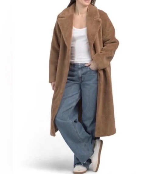 Rebecca Minkoff Teddy Sherpa Coat With Notch Lapel - Brown - Medium