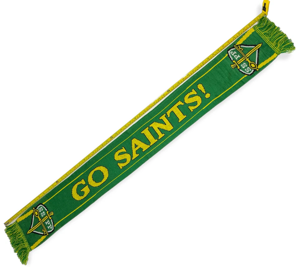 Bufanda de invierno San Pedro y San Pablo "Go Saints" SSPP verde amarillo católico Foto 2 de 4