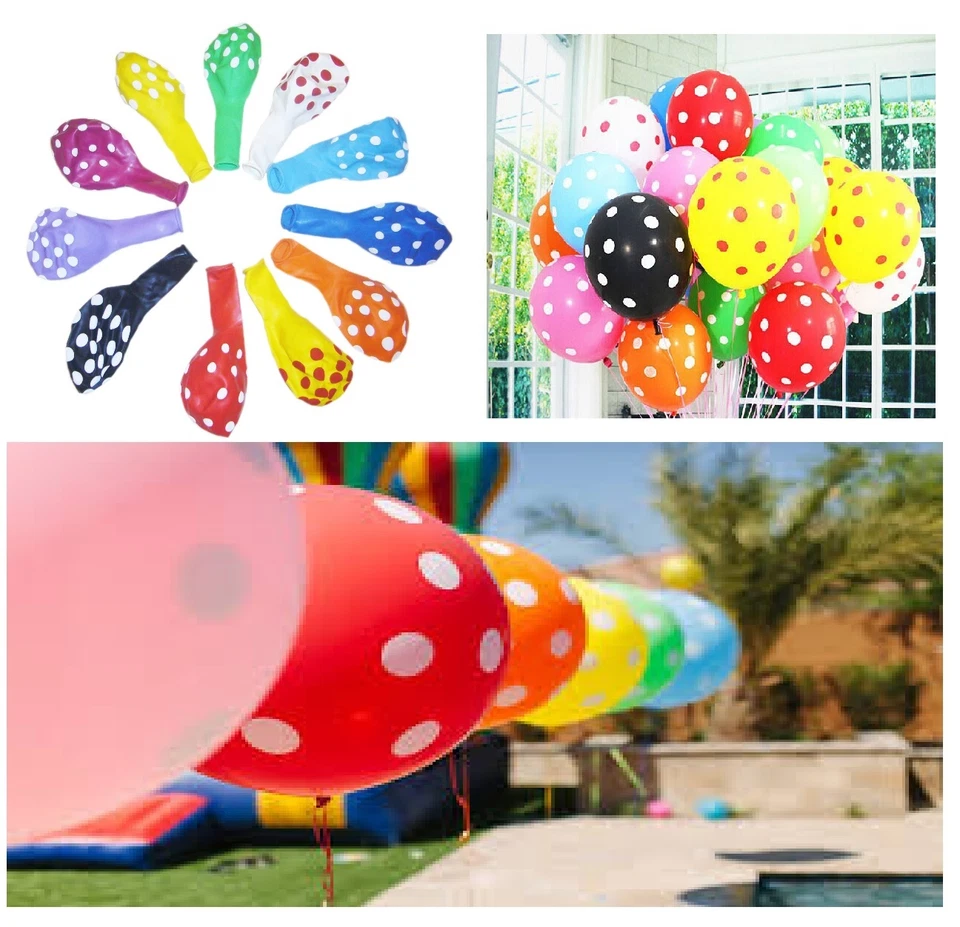 Globos de látex a lunares de 12" 11 colores de helio decoración de fiestas de 1 a 250 piezas Foto 2 de 4