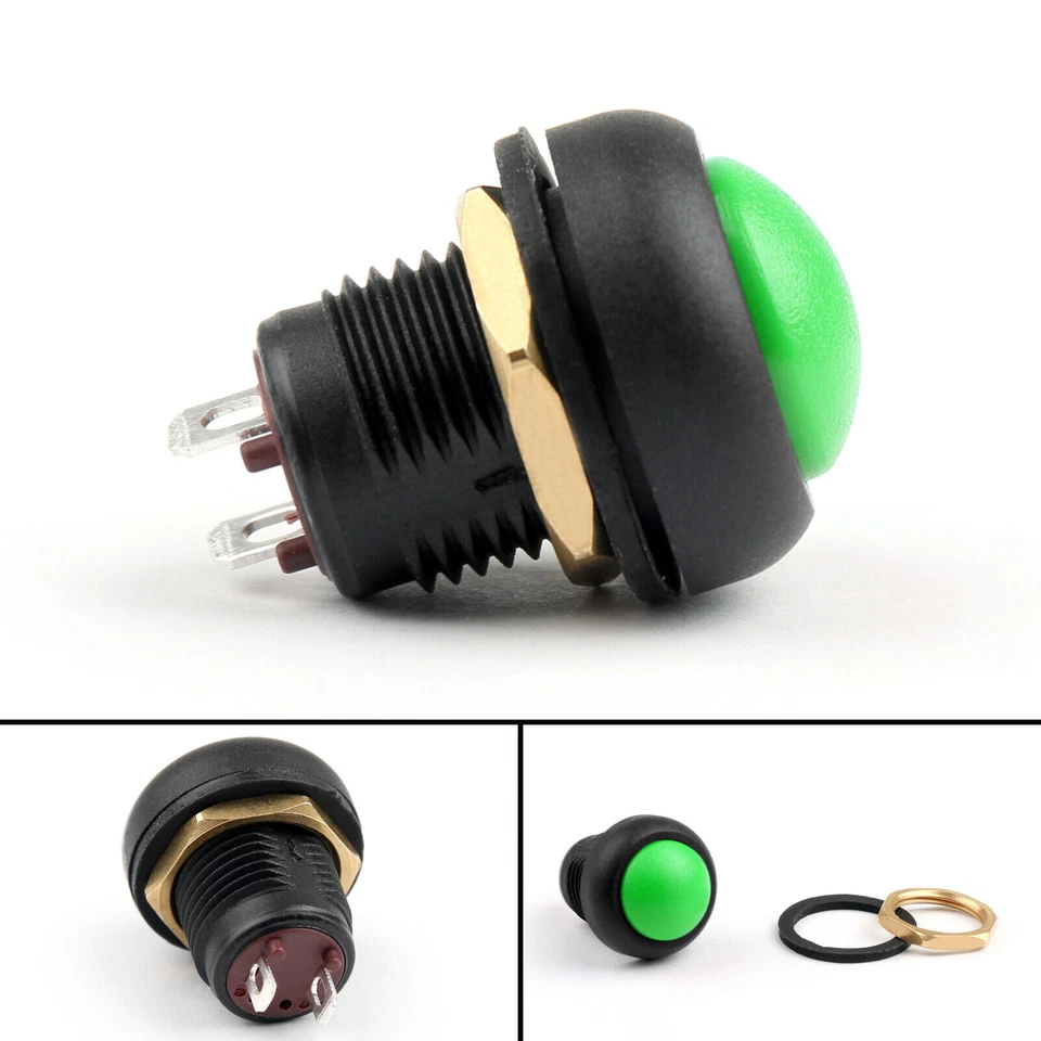 Wasserdicht IP67 12mm Push Button Schalter Self-Locking Ebene Toowei ON/OFF AH - Image 4 of 4