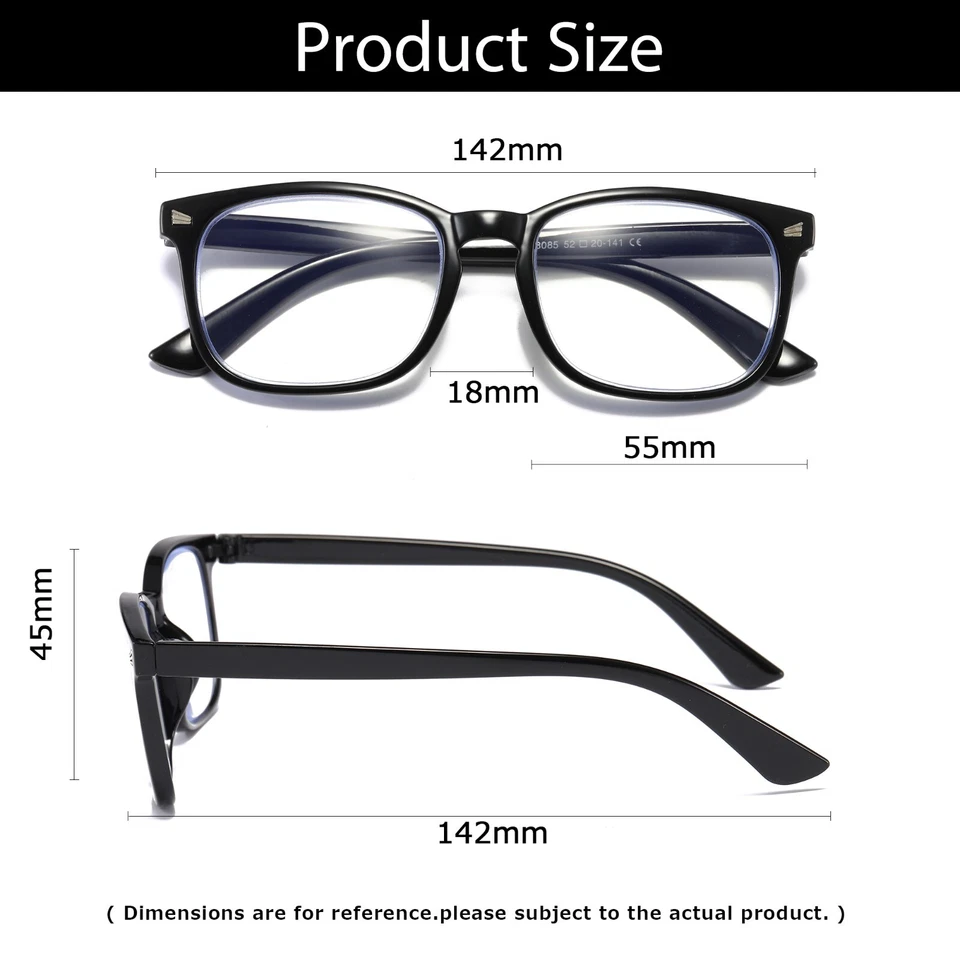 4 pares de gafas de lectura unisex para hombre con bloqueo de luz azul anti lectores de luz azul Foto 3 de 4
