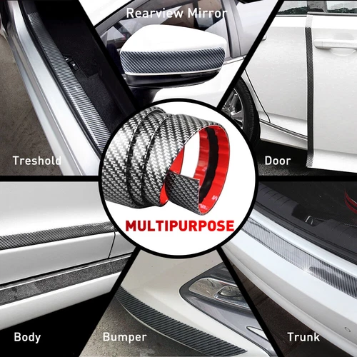 Auto Aufkleber Carbon Faser Gummi Türen Schweller Schutz Ecke Streifen Anti-Krat - Bild 11 von 12