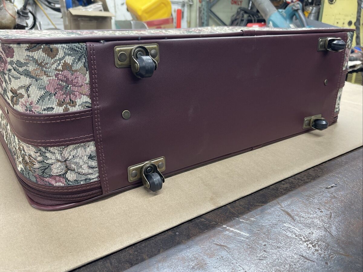 Vintage HTF 1980's Burgundy Floral Verdi Luggage Collection Vintage HTF 1980's Burgundy Floral Verdi Luggage Collection