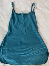 Victoria's Secret Gold Label 100 silk chemise Peacock Blue vintage Small S