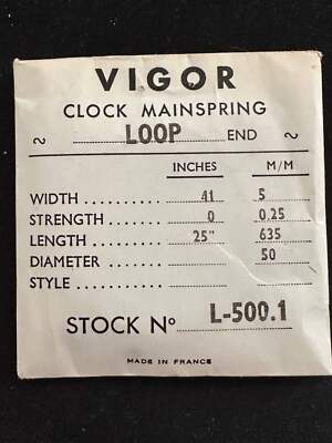 Vigor Open Loop Clock Mainspring - 41 x 0 x 25'' Long - L 500.1