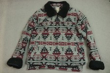 Duluth Aztec Print Bomber Jacket Womens Size Medium With Pockets Quicked Lined