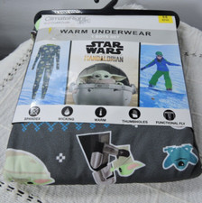 Climate Right by cuddl Duds boys Star wars Mandalorian warm underwear set M 8/10