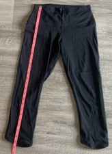 Montiel Women Black Leggings Sz S 4-6 Mesh Cropped Summer Workout USA Made