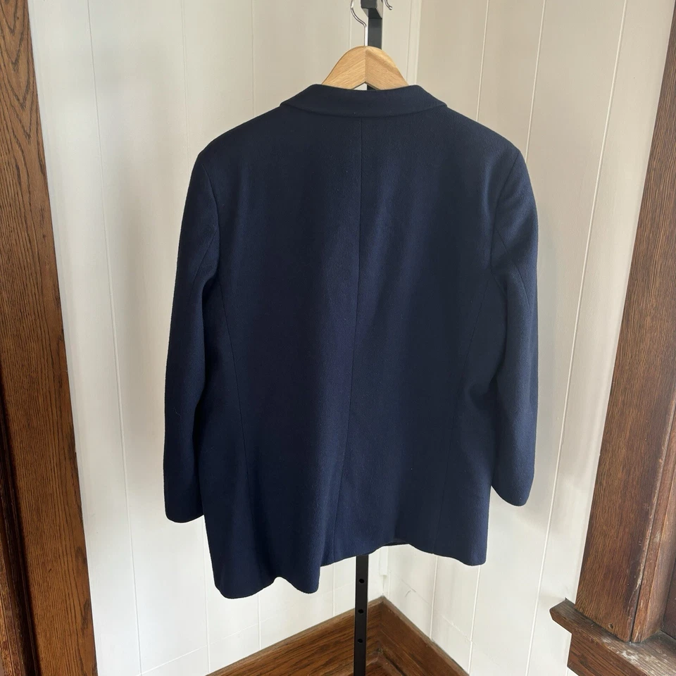 Chaqueta Blazer De Colección LL Bean Azul Lana Cachemira Clásica 1 Botón Hecha en EE. UU. Mujeres 18P Foto 4 de 4