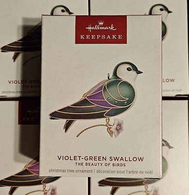 NEW Hallmark VIOLET GREEN SWALLOW Beauty of Birds 20th Series 2024 Ornament NIB