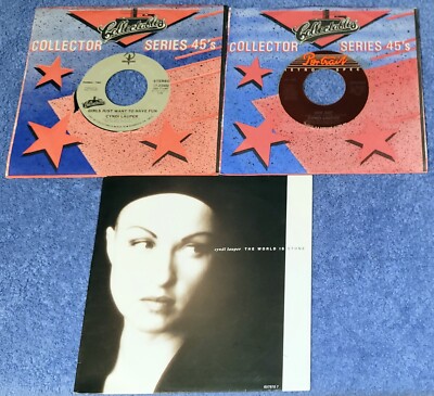 Cyndi Lauper - Girls just want to have + Time after time + She bop  3 Vinyl 7''