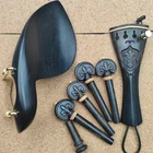 Carved Violin Accessories with metel, Ebony Violin Parts Tailpiece Peg Chinrest