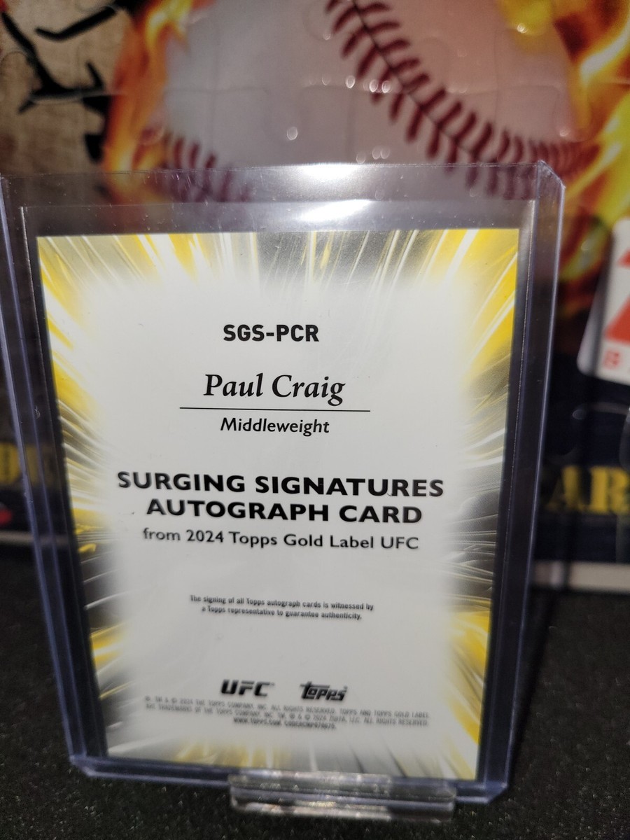 2024 Topps Gold Label UFC Surging Signatures Auto Paul Craig