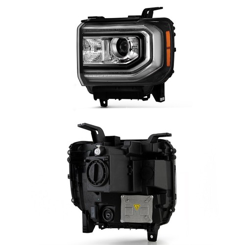 HID/Xenon Type LED DRL Projector Headlight 2016-2018 GMC Sierra 1500 Driver Side - Picture 2 of 5