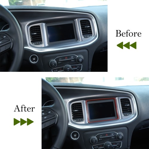 Dash 7 GPS Navigation Screen Frame Trim Bezel For Dodge Challenger 2015 Green