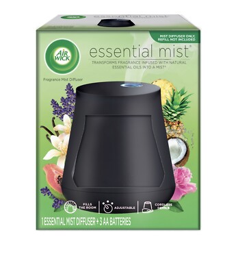 Air Wick Essential Mist Diffuser Natural Essential Oils Diffuser Black No Refill