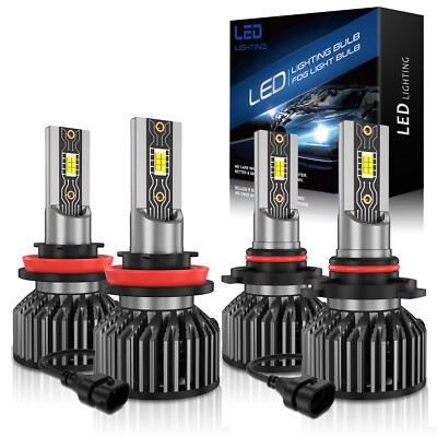 9005 H11 LED Headlights High Low Beam Bulbs 200W Xenon White Easy Installation