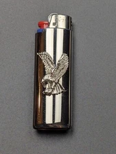 Metal Lighter Case Holder Vintage with Raised Eagle for BIC Full Size New NOS
