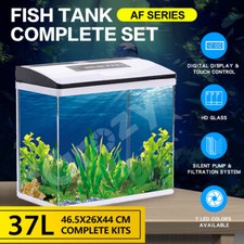 Aquarium 37L Fish Tank LED Light Pump Complete Set Digital Display Touch Control