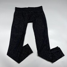 Athleta Seamless Black Shimmer Leggings Full Length Size M s 970703