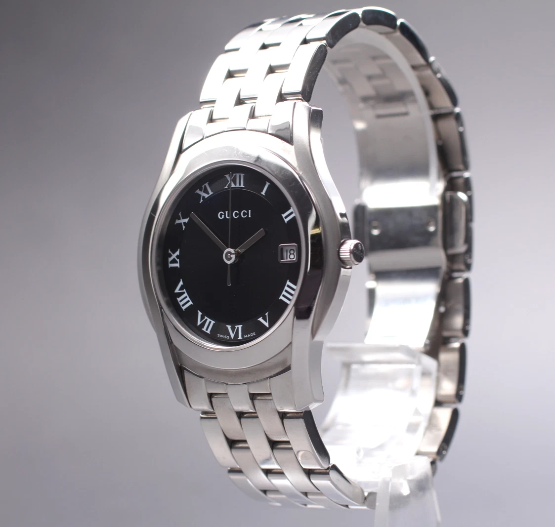 Montre homme vintage [N Mint] GUCCI 5500M cadran noir date fabrication suisse Qz JAPON