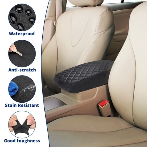 Fit 2007-2011 Toyota Camry Center Console Lid Armrest Protect Cover Pillow Black - Foto 6 di 9