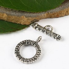 10sets tibetan silver color round toggle clasps h2747