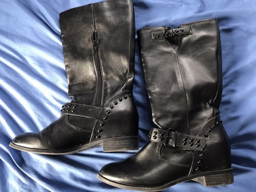 Kohls Black Boots Women Size 7 M RN 