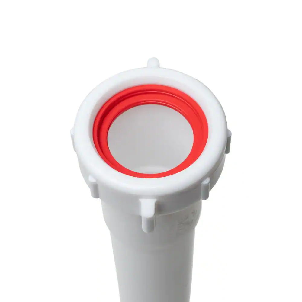 LASCO 1-1/2 Inch White Plastic Slip Joint Baffle Tee Drain - With Tailpiece, Nuts & Washers