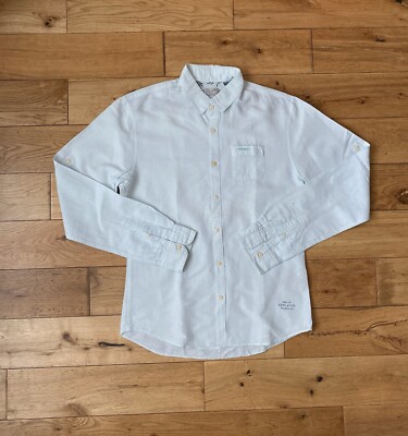 Men s Pale Blue SCOTCH & SODA Linen Mix LNG Sleeved Shirt Size M Medium