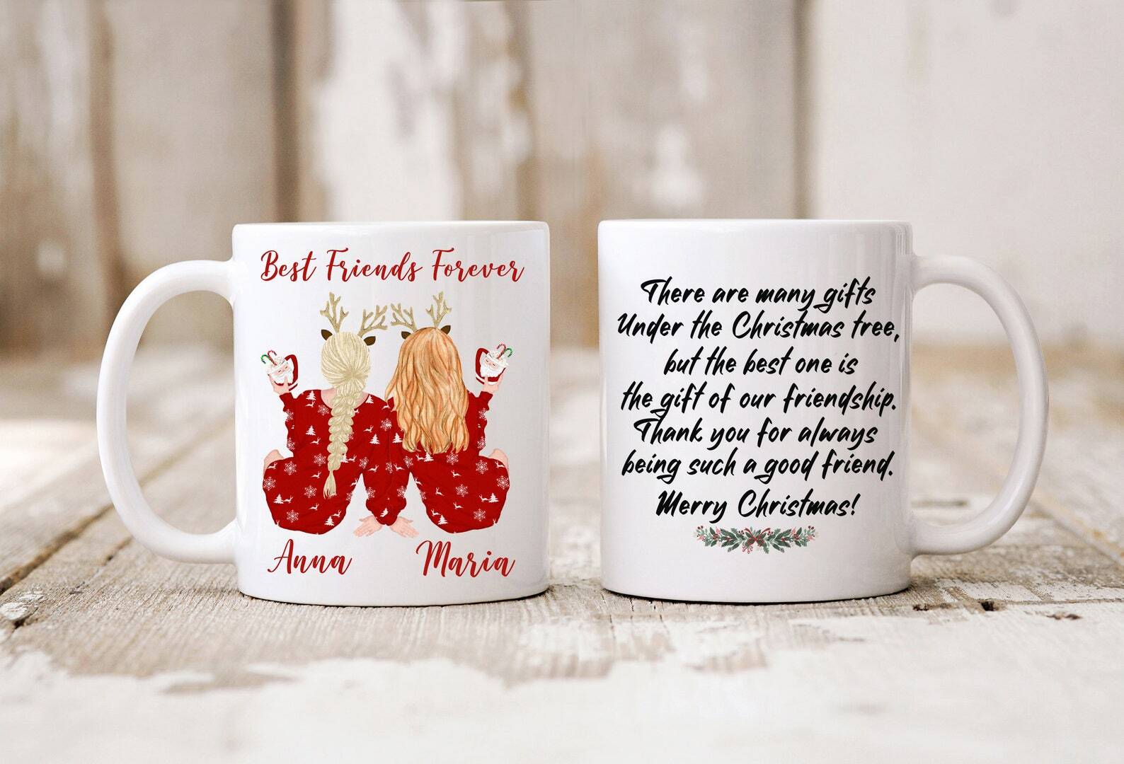 Best Friend Christmas Mug Personalised Xmas Cup Any Name Mug High Quality Gift