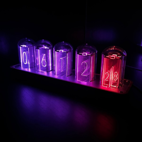 Reloj despertador digital de escritorio Nixie LED - Configuración WI-FI - No requiere montaje