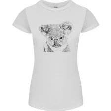 Koala Bear Sketch Ecology Environment Womens Petite Cut T-Shirt